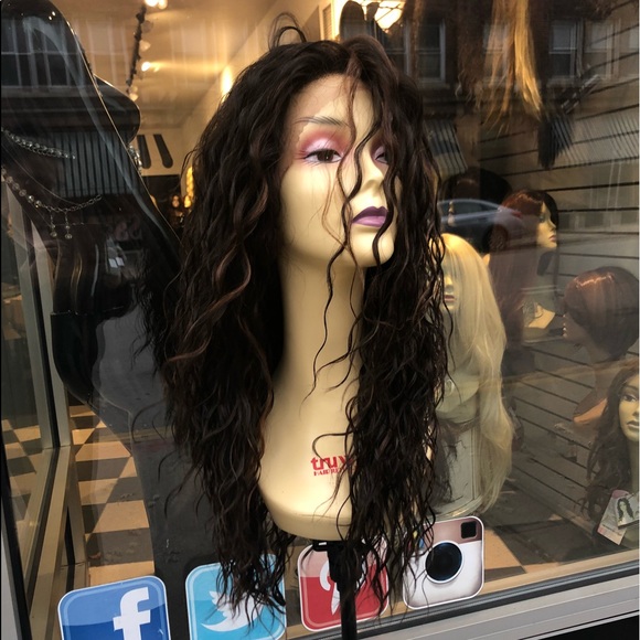 Full lace wig fulllace Brown Highlights long curly - Picture 7 of 8